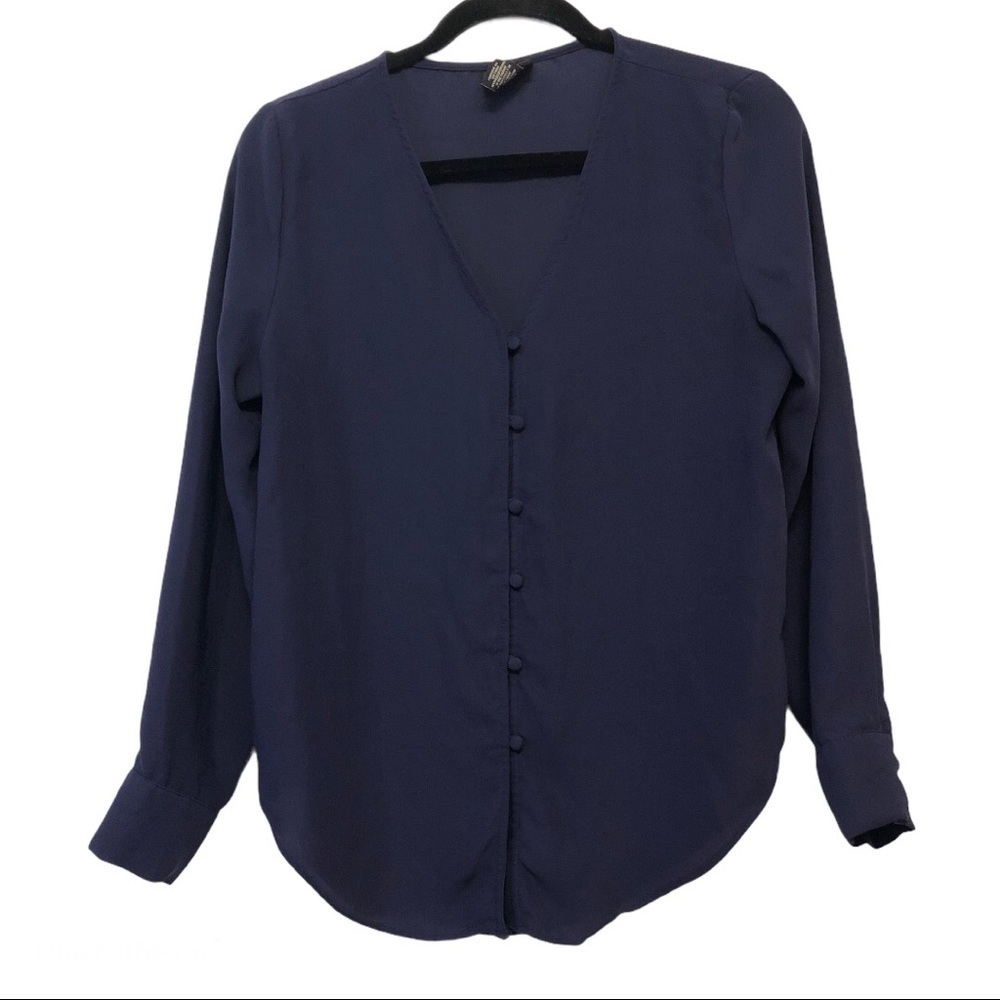 Rachel Zoe Purple-ish Blue Button Down Blouse
